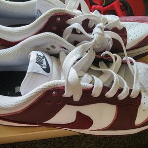 Nike White and Red Dunks